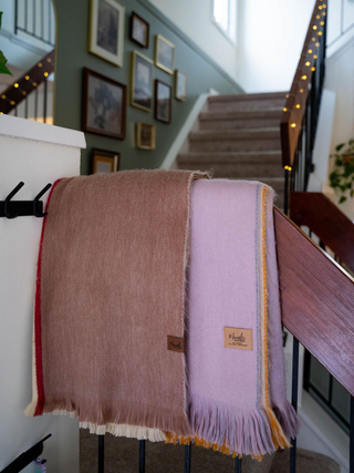 Crimson Sand Fusion Alpaca Blanket Scarf