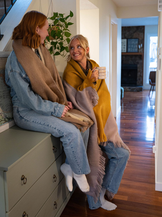 Crimson Sand Fusion Alpaca Blanket Scarf