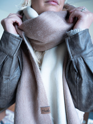 Crimson Sand Fusion Alpaca Blanket Scarf