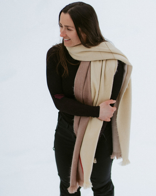 Crimson Sand Fusion Alpaca Blanket Scarf