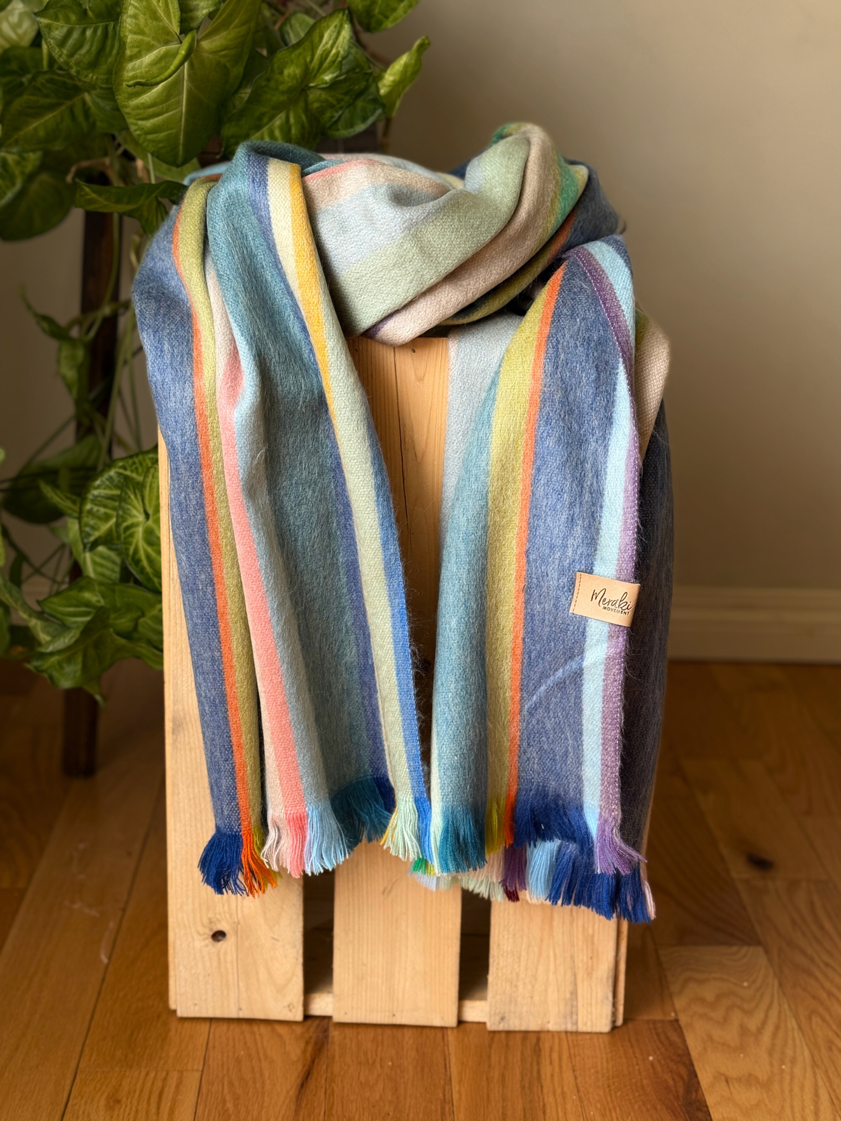 Blanket Scarves Pastel Rainbow Scarf Rainbow Bright Alpaca Blanket