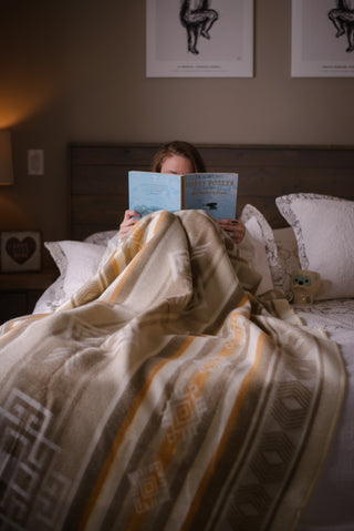 Sandstone Horizon Alpaca Throw Blanket