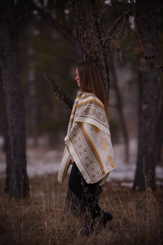 Sandstone Horizon Alpaca Throw Blanket