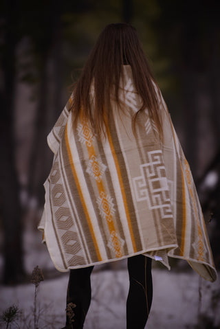 Sandstone Horizon Alpaca Throw Blanket