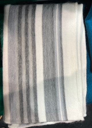 Grey White Stripe Baby Blanket