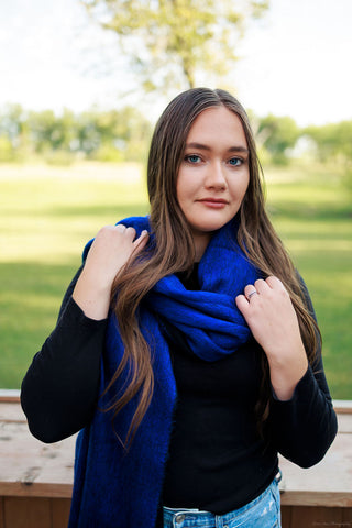 Sapphire Alpaca Blanket Scarf
