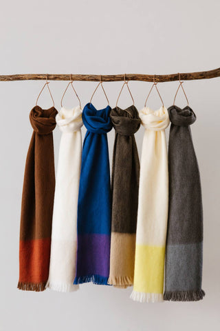 Rust Blok Alpaca Scarf