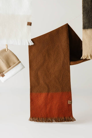 Rust Blok Alpaca Scarf