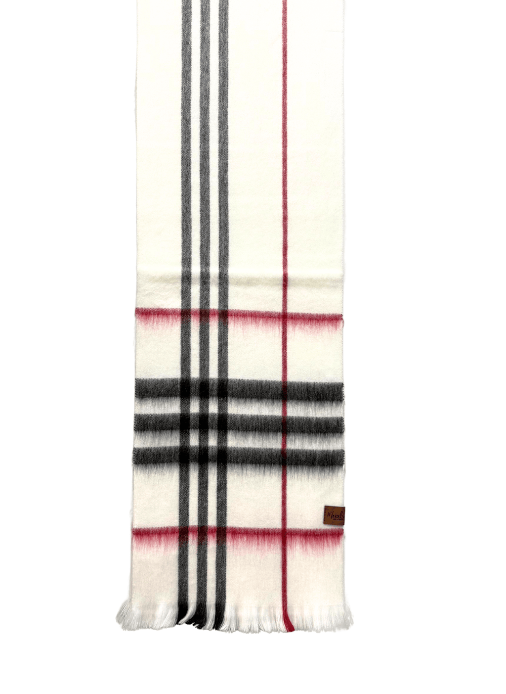 Bone Metro Plaid Alpaca Scarf