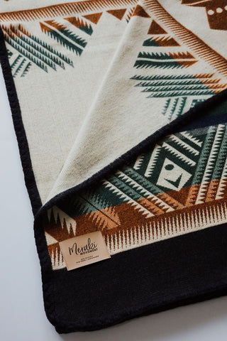 Meraki Mountain Aztek Alpaca Throw Blanket - Navy Edge | Meraki Movement