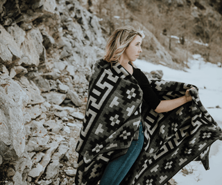 50 Shades of Grey Large Alpaca Blanket | Meraki Movement