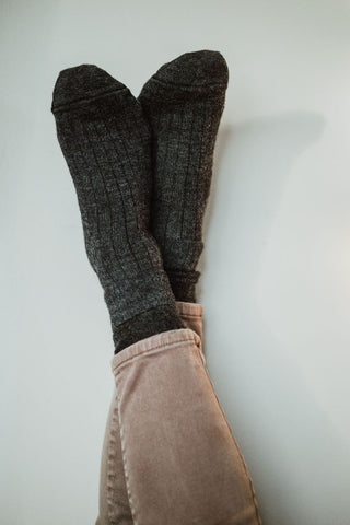 Black Alpaca Socks: X-Large | Meraki Movement