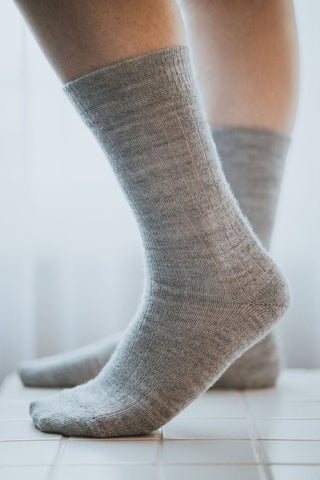 Grey Alpaca Socks: Large | Meraki Movement