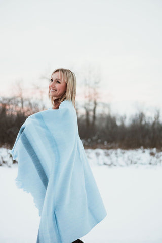 Tones of Blue Alpaca Throw Blanket | Meraki Movement